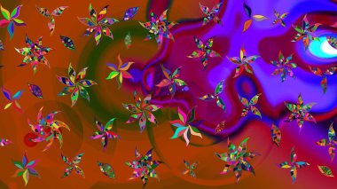 Küçük çiçekteki sevimli çiçek deseni. Güzel karalamalı çiçek desenli çizim. Raster illüstrasyonu. Güzel kumaş deseni.