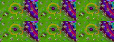 Raster illüstrasyonu. Çiçekli, yapraklı, çiçek desenli eskiz. El çizimi.