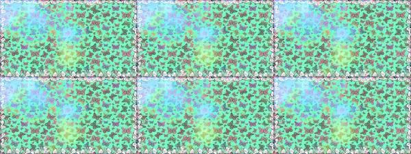 Giysi tasarımı için dekorasyon. Şirin kelebek mavisi ve nötr raster deseni. Kusursuz..