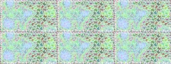 Güzel Kelebek Siluetleriyle Moda Dekorasyonu. Güve ile Raster Geçmişi. Kelebeklerle dolu yaz arkaplanı tarafsız ve yeşil renkler. Kart, Davetiye ve Yazdırma İçin Basit Kadınsal Desen.