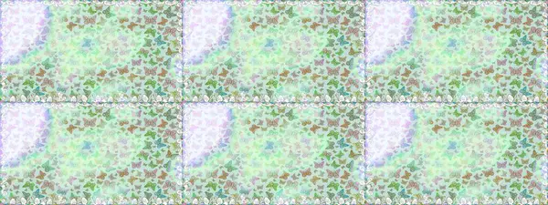 Tarafsız ve yeşil arka planda uçan güzel kelebek. Raster. Doğadaki güzellik. Kumaş, tekstil, baskı ve davetiye örnekleri. Kusursuz desen.