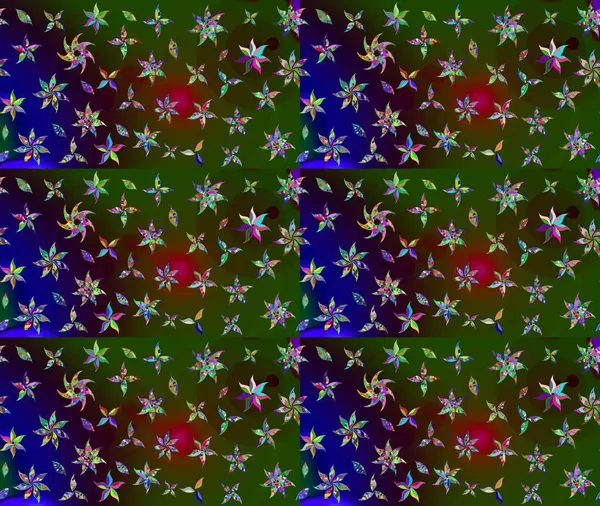 Halk tarzı. Moda baskıları için zarif bir şablon. Parlak renkli çiçekli ve yeşil yapraklı harika bir çiçek deseni. Modern çiçek arkaplanı.