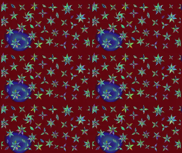 Robot resim. Moda baskıları için zarif bir şablon. Küçük çiçekte güzel bir desen. Motley illüstrasyonu. Küçük renkli çiçekler. Çiçekli yaz çiçekleri.