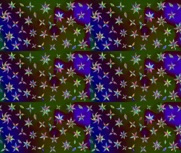 Raster Çiçek İllüstrasyonu güzel tekstil. Kahverengi renkli etnik çiçeklerle zarif bir eskiz deseni..