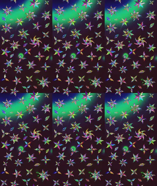 Raster illüstrasyonu. Kahverengi renklere karalamalar çizilmiş çiçek deseni.