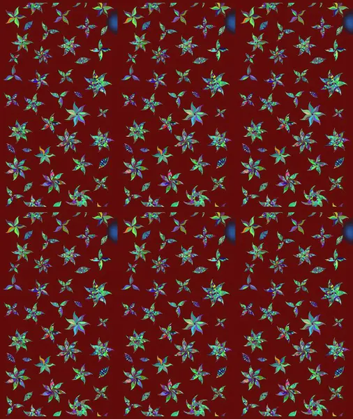 Raster düz çiçek çizim deseni. Kırmızı renkte çiçekler. Tasarım hediye paketi, tebrik kartları, posterler ve afiş tasarımı.