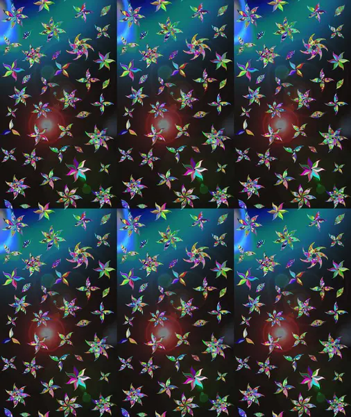 Kumaş, tekstil, duvar kağıdı baskısı için. Raster illüstrasyonu. Eskiz geçmişi. Tomurcukları papatya çiçekleri olan sevimli bir çiçek deseni. Miles Fleur, süslü püslü bir süs. Antika retro tarzı.