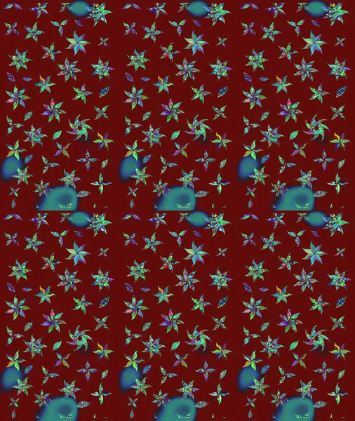 Raster illüstrasyonu. Eski usul küçük çiçekli şirin bir eskiz deseni. Kumaş, duvar kağıdı ve kağıt üzerine baskı yapmak için gelişen arka plan. Moda arka planında parlak buketler.