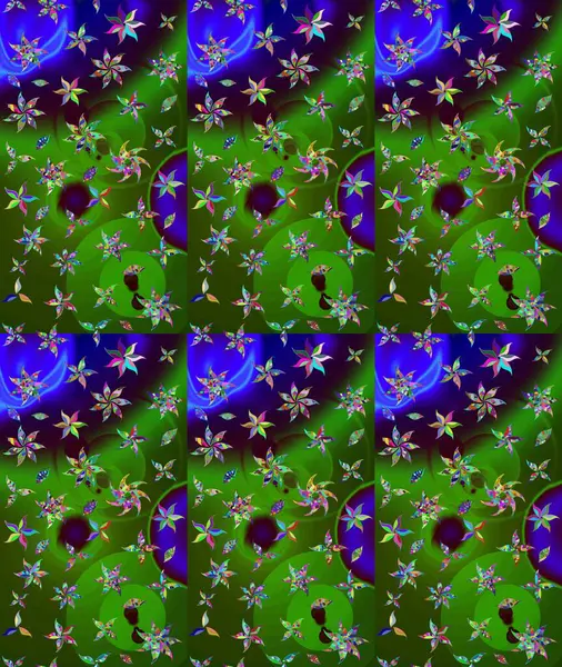 Suluboya çizim kalıbı. Çiçekler suluboya tarzında yeşil renkte. Çiçek izi.