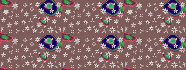 Çiçekli güzel suluboya desen. Raster illüstrasyonu. Kahverengi renklerde.