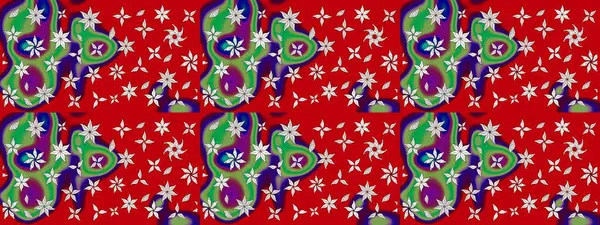 Raster illüstrasyonundaki çiçek desenli çizim. Güzel kumaş deseni. Renkli Bahar Teması eskiz kalıbı. Düz Çiçek Elementleri Tasarımı.