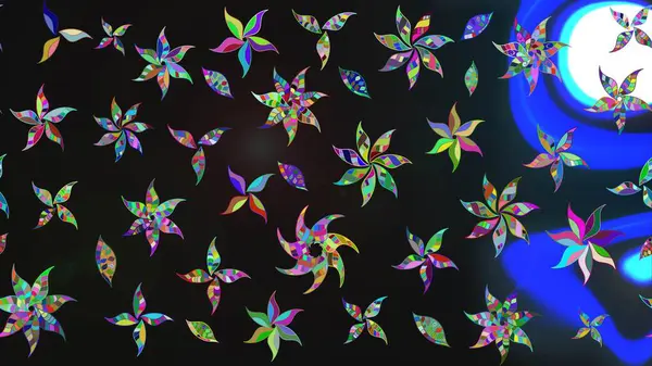 Raster illüstrasyonu. Suluboya stilinde gri renkte. Küçük çiçekli bahar deseni çiz.