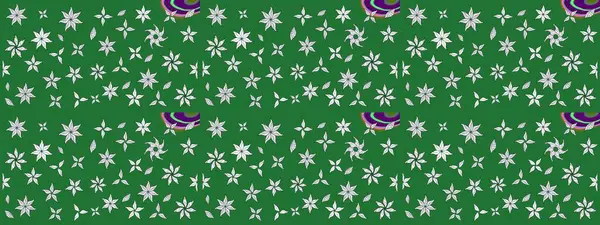 Asya tekstil tarzında. Renkli Bahar Teması eskiz kalıbı. Düz Çiçek Elementleri Tasarımı. Çiçek desenli çizim. Güzel kumaş deseni. Raster illüstrasyonu.