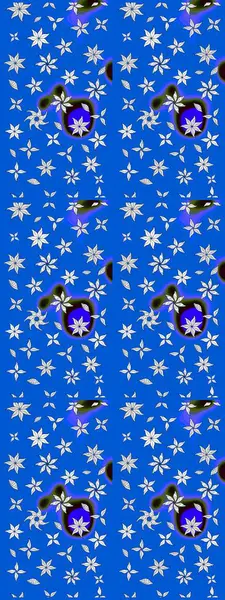 Raster illüstrasyonu. Çiçekli yumuşak bir eskiz şekli. Yumuşak, mavi renkte bahar çiçekleri. Raster çiçekleri klasik tarzda resmedilir..