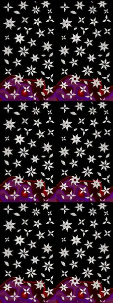 Çiçek deseni. Siyah renkli çiçekler. Şatafatlı bahar bahçesi dokusu. Siyah renkte çiçek çizimi. Raster illüstrasyonu.