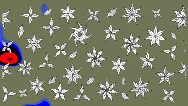 Kabile sanatı boho baskısı, klasik çiçek arkaplanı. Soyut etnik raster çizim kalıbı. Arkaplan dokusu, duvar kağıdı, yeşil renkli çiçek teması.