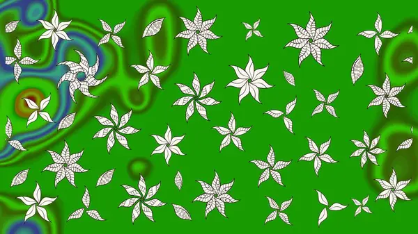 Modern stil dokusu. Çiçek desenli raster, yeşil çizgi grafik deseni soyut raster arkaplan.