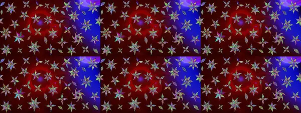 Kahverengi renkte çok kahverengi, zarif küçük çiçekler ve komik böcekler, raster desen, illüstrasyon.