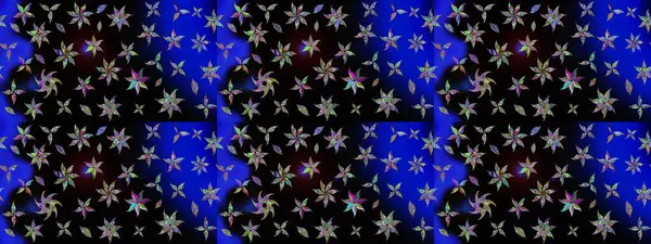 Çiçek desenli eskiz, darbeler, sıçramalar, yaz çiçekleri. Siyah renkli çiçekler. Raster illüstrasyonu.