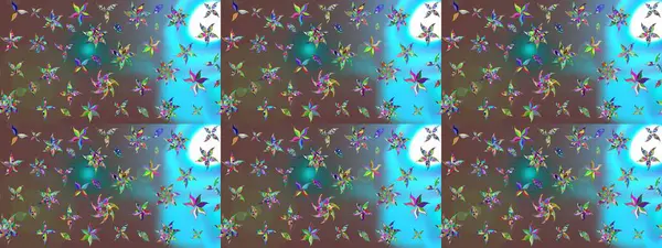 Çiçekli karalama şeklinde Raster çiçek deseni. Kahverengi renkli çiçekler. Yumuşak, bahar çiçekli arka plan.