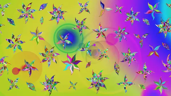 Renkli Yaz Temalı eskiz kalıbı. Düz Çiçek Elementleri Tasarımı. Sarı renkli çiçekler. Raster illüstrasyonunda çiçek deseni çizimi.