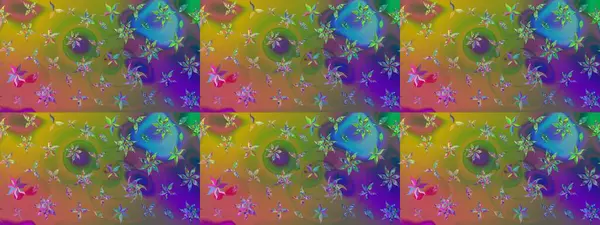 Vadinin yeşil renkli çiçekleri. Soyut etnik raster çizim kalıbı. Çiçekler..