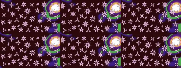 Kahverengi renkte zarif çiçekli suluboya. Raster illüstrasyonu. Düz Çiçek Elementleri Tasarımı. Renkli Bahar Teması çizim şablonu.