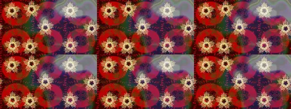 Kar tanesi süsü Raster illüstrasyonu. Kar taneleri izole edildi. Güzel süs eşyası. Kırmızı, kahverengi ve gri renkte kar tanesi süsü.