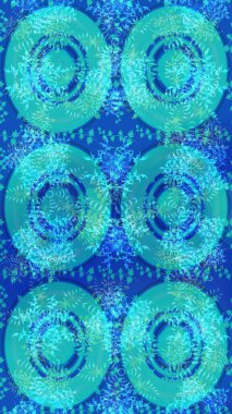 Raster illüstrasyonu. Renkli arka planda izole tatlı kar taneleri. Mavi, yeşil ve nötr renklerde kar taneleri. Kar tanesi raster deseni.