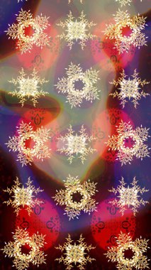 Raster illüstrasyonu. Bokeh ve kar taneleriyle dekoratif Noel arkaplanı.