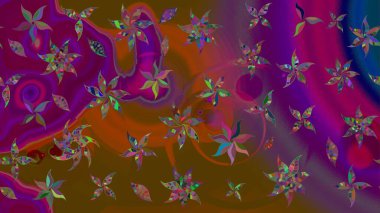 Mor çiçekli eskiz deseni, suluboya çiçek deseni, sevimli çiçek, duvar kağıdı, kart veya kumaş için fayanslı. Raster - stok.