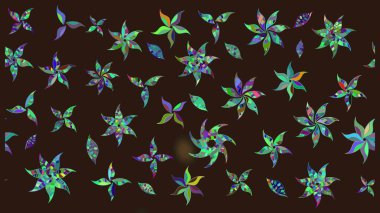 Tekstil için suluboya eskiz deseni. El çizimi çiçek çizimi deseni (fayans). Şirin çiçekli, desenli, kahverengi çizim deseni.