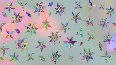 Küçük çiçekteki sevimli çiçek deseni. Raster illüstrasyonu. Gri renkli çiçekler.