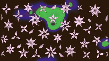 Çiçek rengi eskiz deseni. Klasik taslak çizimi. Raster Yumuşak kumaş deseni. Raster çiçek izi..