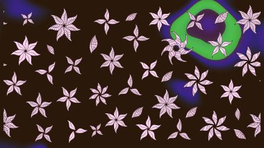 Raster illüstrasyonu. Çizim çiçek deseni duvar kâğıdı olarak kullanılabilir. Kahverengi renkte çiçekler.