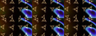 Anti-stres için soyut örnek sayfası. Raster illüstrasyonu. Siyah, kahverengi ve mavi renklerde.