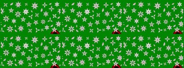 Renkli Bahar Teması eskiz kalıbı. Yeşil renkli çiçekler. Güzel çiçek deseni. Düz Çiçek Elementleri Tasarımı.