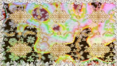 Geleneksel oryantasyon süsü. Tarafsız renklerde, altın elementlerle kusursuz desen. Klasik raster sarısı, kusursuz desen. Klasik vintage arkaplan.