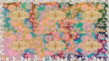 Kusursuz altın desenli bukleler. Raster altın pürüzsüz desen. Tarafsız renklerde kusursuz desen. Doğu tarzında altın elementler arabesk.