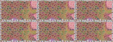 Kusursuz bir arka plan. Tarafsız, bej ve pembe renkli resimler. Renkli sevimli kelebek. Yüzey dokuları, duvar kağıtları, web sayfası geçmişi, tekstil için mükemmel. Raster illüstrasyonu.