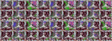 Renkli Bahar Temalı Kusursuz Arkaplan. Raster Modaya uygun kumaş deseni. Kahverengi renkli şirin çiçek deseni. Düz Çiçek Elementleri Tasarımı.