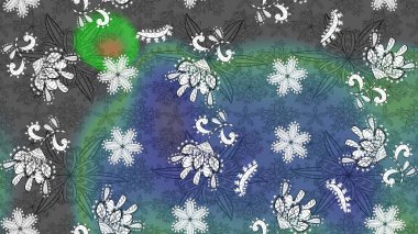 Düz Çiçek Elementleri Tasarımı. Renkli Bahar Teması eskiz kalıbı. Raster illüstrasyonundaki çiçek desenli çizim. Güzel kumaş deseni.