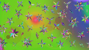 Bahar mevsimi. Tatil havası. Nazik romantik baskı. Yeşil renkli çiçekler. Raster güzel bir çiçek deseni çiziyor..