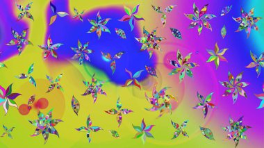 Mor renkli çiçekler. Raster illüstrasyonunda çiçek deseni çizimi.