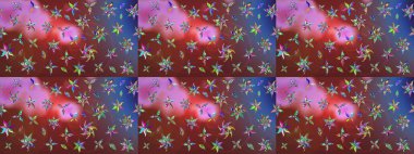 Raster. Sabıka fotoğraflarında, bebek kıyafetlerinde, duvar kâğıtlarında, paket kutularında falan kullanılabilir. Zarif, parlak ve eskiz kahverengi çiçek deseni tasarımı.