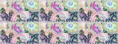 Raster 'ın taze dokusu. Sarma, tekstil ve duvar kâğıdı için kusursuz çiçek arkaplanı. Klasik çiçek desenli. Yumuşak fayans. Yumuşak pamuk tasarımı.