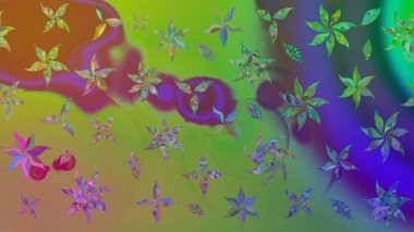 Sabıka fotoğraflarında, bebek kıyafetlerinde, duvar kâğıtlarında, paket kutularında falan kullanılabilir. Raster. Zarif, parlak ve eskiz yeşil çiçek deseni tasarımı.