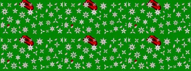 Yeşil renkli çiçekler. Raster düz çiçek çizim deseni. Tasarım hediye paketi, tebrik kartları, posterler ve afiş tasarımı.