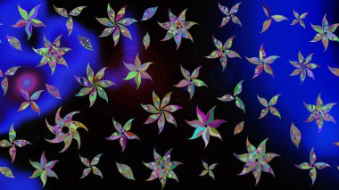 Çiçekli bahar çiçekleri. Moda baskıları için zarif bir şablon. Küçük renkli çiçekler. Küçük çiçekte güzel bir desen. Motley illüstrasyonu.