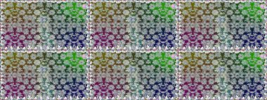 Renkli Bahar Temalı Kusursuz Arkaplan. Çiçek deseni. Düz Çiçek Elementleri Tasarımı. Raster pürüzsüz Güzel kumaş deseni.